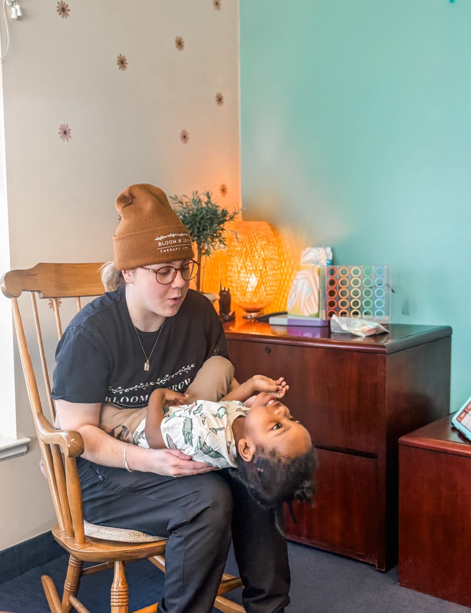 Child engaged in therapy activities