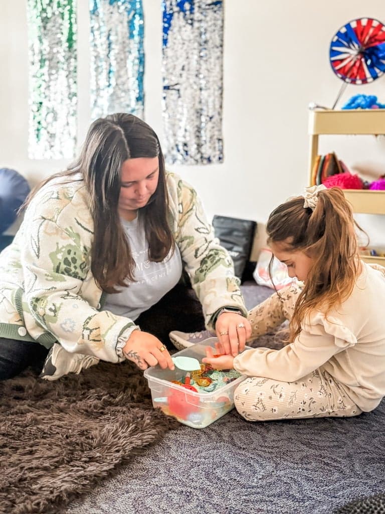 Sensory bin therapy